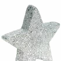 Article Décoration à disperser étoiles avec paillettes Ø6,5cm argent 36 pcs