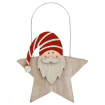 Étoile en bois nain rouge blanc décoration de table 15,5×6×16,5cm