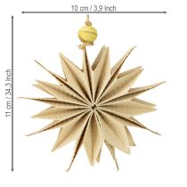 Article Étoiles en papier, couleurs naturelles, Ø10cm, lot de 6