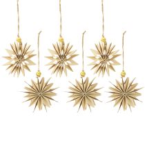 Article Étoiles décoratives en papier avec corde en jute, 10 cm, brun naturel
