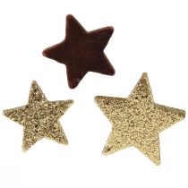 Article Décorations dispersées étoiles mélange décoration de Noël marron et or 4cm/5cm 40pcs