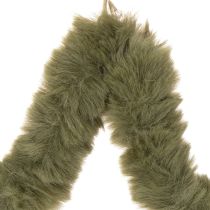Article Étoile décorative à suspendre en fausse fourrure verte, 30 cm, lot de 3