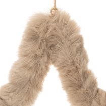 Article Décoration décorative en fausse fourrure en forme d'étoile à suspendre, 30 cm, lot de 3