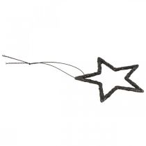 Article Décoration de Noël pendentif étoile paillettes noires 7,5cm 40p