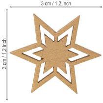 Article Étoiles décoratives en bois pour la table et le bricolage - 3 cm, 72 pièces