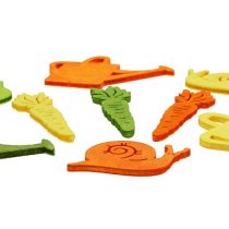 Article Décoration à disperser en bois avec motifs colorés 4-6 cm 72 pcs