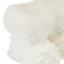 Article Bottes avec bottes en fourrure décoration sapin de Noël blanc 7cm 2pcs