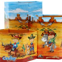 Ensemble porte-stylo motif cowboy H 6-12cm