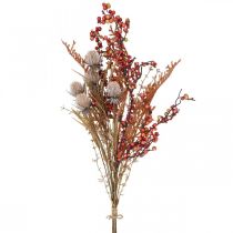 Article Plantes artificielles décoration automne chardons baies fougères bouquet 65cm