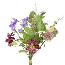 Article Bouquet de fleurs artificielles aux fleurs colorées, agencé avec art pour une décoration élégante, 60 cm