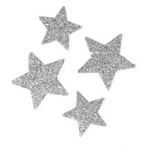 Étoiles pour disperser le tri argenté. 4-5cm 40p