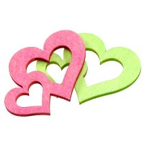 Article Dispersez des cœurs en bois assortis. 4cm 72 pièces