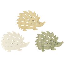 Article Décoration à disperser décoration hérisson en bois vert marron blanc 4x3cm 72 pcs