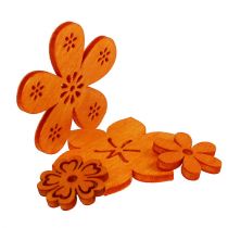 Déco à parsemer fleurs en bois orange 2 - 4 cm 96 p.