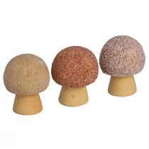Article Décoration à disperser champignons en bois décoration mini champignons marron Ø2cm 24 pcs