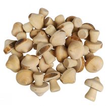 Article Décoration à disperser mini champignons décoration en bois naturel avec écorce Ø2cm 36 pcs