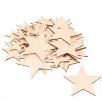 Article Décoration à disperser étoiles de Noël marron naturel Ø3–5,5 cm 48 pcs