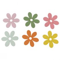Article Décoration à disperser fleurs en bois décoration de table colorée Ø3-4cm 48 pcs