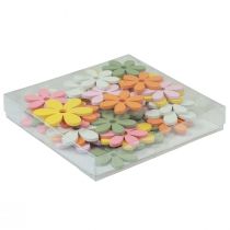 Article Décoration à disperser fleurs en bois décoration de table colorée Ø3-4cm 48 pcs