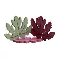 Article Décoration de table en bois feuilles d&#39;automne violet rose vert 4cm 72 pièces