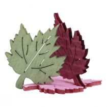 Décoration à parsemer bois feuilles d&#39;automne décoration de table colorée 3x4cm 72p