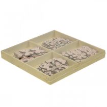 Article Déco de Printemps en bois Décoration à parsemer Déco Pâques paillettes Rose 2–4cm 64p