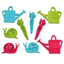 Article Décoration à disperser figurines en bois pichet escargot carotte 4cm - 6cm 72 pcs