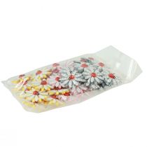 Article Décoration à disperser fleur de coccinelle feutre en bois couleur Ø4cm 48 pcs