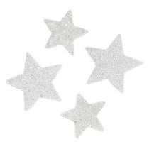 Étoiles éparses blanches avec mica 4-5cm 40pcs