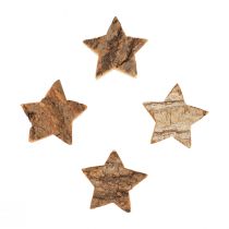 Décoration à disperser étoiles de Noël étoiles en bois avec écorce Ø5cm 12pcs