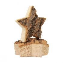 Décoration à disperser étoiles de Noël étoiles en bois avec écorce Ø5cm 12pcs
