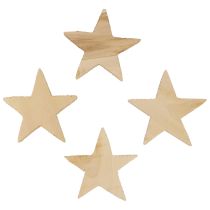 Décoration à disperser étoiles de Noël étoiles en bois naturel Ø5,5cm 12pcs