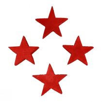 Décoration à disperser étoiles de Noël étoiles en bois rouge Ø4cm 24pcs