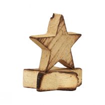 Décoration à disperser étoiles de Noël étoiles en bois flammé Ø4cm 24pcs