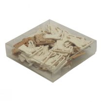 Article Décoration d'hiver patin à glace en bois paillettes 4x3,5 cm 72 pcs