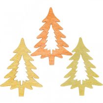 Article Décoration à parsemer Sapin de Noël orange 4cm 72p