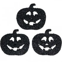 Décoration à parsemer Décoration citrouille d&#39;Halloween 4cm noir, paillettes 72pcs