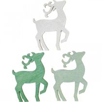 Article Décoration à disperser Noël bois cerf vert 4×3cm 72 pcs