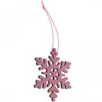 Décorations de sapin de Noël pendentif flocon de neige bois 8cm 36pcs