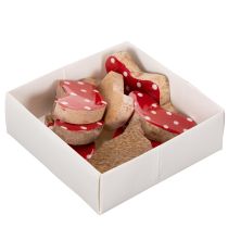 Article Suspenders en bois rouges à pois blancs 6 cm – Set de 8 pièces