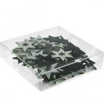 Article Décoration d'étoiles en bois Décoration de Noël Noir H4cm 72 pcs