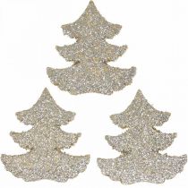 Article Décoration à disperser sapin de Noël paillettes dorées 4cm 72 pcs