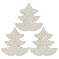 Article Décoration à disperser sapin de Noël paillettes blanches 4cm 72 pcs