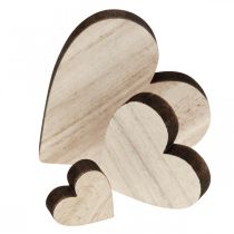 Coeurs en bois décoration de dispersion coeur nature marron décoration de table 29St