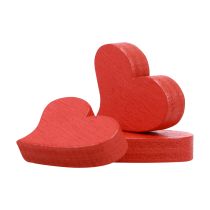 Article Décoration de table en forme de cœurs en bois rouge 2 cm 180 pièces
