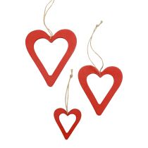 Article Cintres décoratifs coeurs en bois décoration en bois rouge 6/8/10/12cm 16pcs