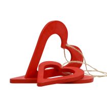 Article Cintre décoratif coeurs en bois décoration en bois rouge 6/8/10/12cm 16 pcs