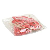 Article Cintre décoratif coeurs en bois décoration en bois rouge 6/8/10/12cm 16 pcs