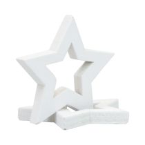 Décoration à disperser étoiles de Noël étoiles en bois blanc Ø4cm 54pcs