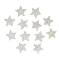 Article Etoiles à parsemer avec paillettes crème 2.5cm 96pcs